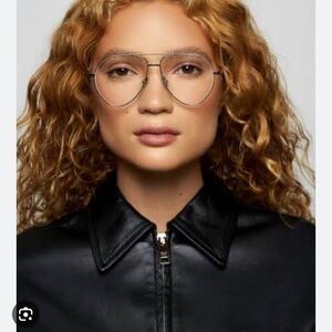 Elisa Johnson Sam in silver - Classic Aviator Metal Frame Glasses frames